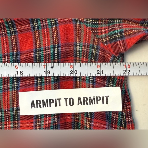 Lanz of Salzburg Red Classic Plaid Cotton Flannel Night Gown Pajama M SEE NOTES - Picture 9 of 11